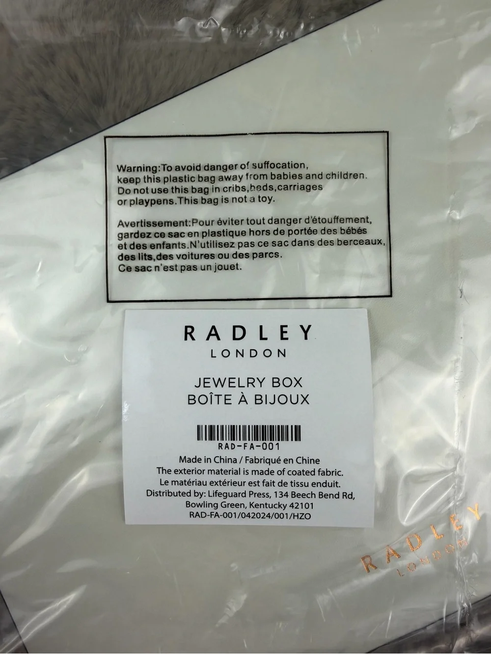 NWT Jewelry Box by Radley London. Gorgeous with Gold Logo.